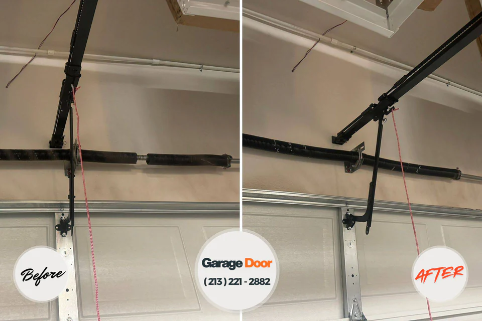 Before and after: garage door repair Owingsville, KY